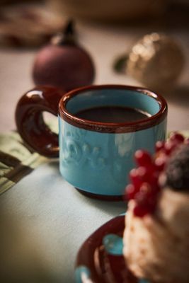 Damson Madder Handbemalte Bauchige Kaffeetasse