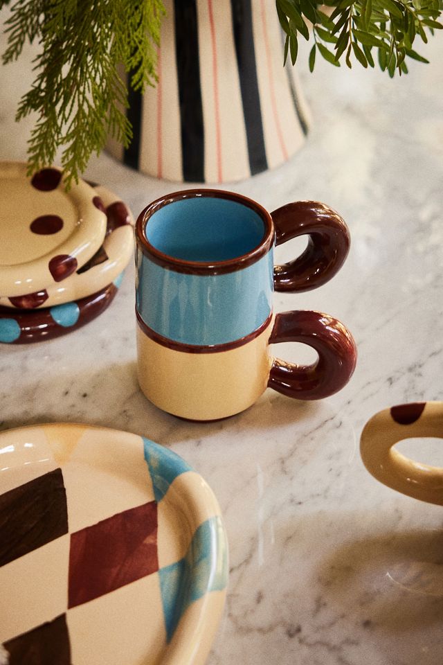 Taza de Café Chubby Pintada a Mano Damson Madder #1