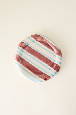 Soucoupe Joufflue Peinte à la Main Damson Madder