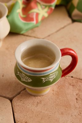 Tazza Angolare Dipinta a Mano Damson Madder