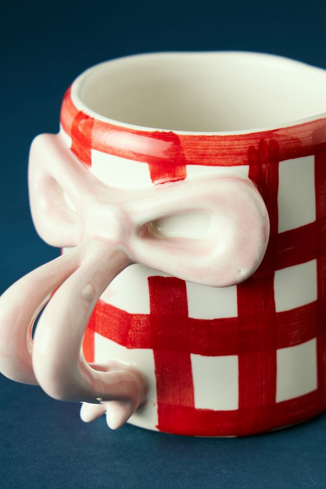 Taza con Lazo Pintado a Mano Damson Madder #1