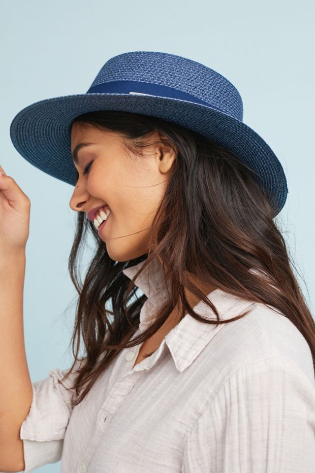 Shades of Blue Boater Hat | Anthropologie display picture 3
