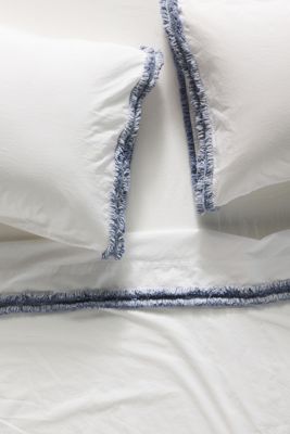 Fringed Pasha Percale Sheet Set