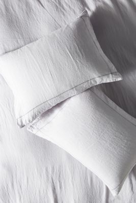 Stitched Linen Shams, Set of 2
