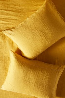 Stitched Linen Shams, Set of 2