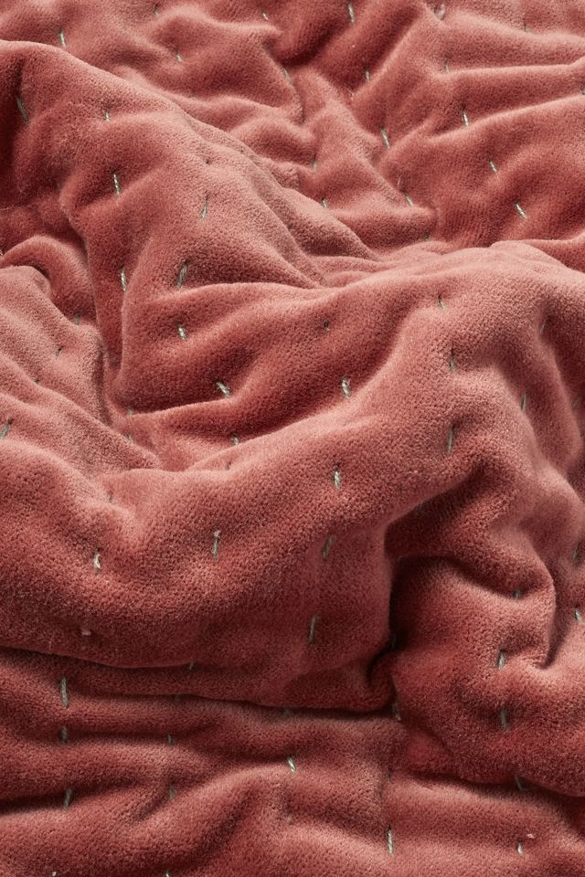 Kantha-Stitched Velvet Quilt #1
