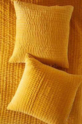 Kantha-Stitched Velvet Euro Sham