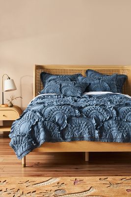 Anthropologie Rivulets Quilt By  In Blue Size Tw Top/bed