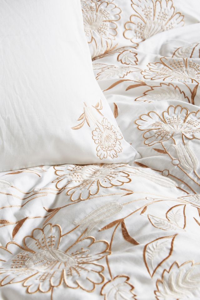 Embroidered Saffron Duvet Cover #1