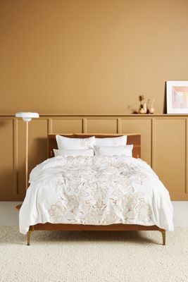 Embroidered Saffron Duvet Cover