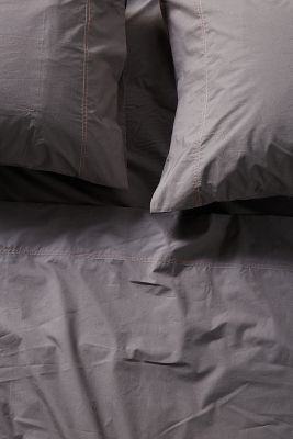 Alterra Pure Organic Percale Sheet Set By  In Grey Size Queen Set