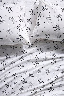 Anthropologie Organic Cotton Percale Printed Sheet Set