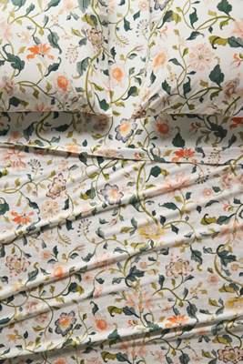Anthropologie Organic Cotton Percale Printed Sheet Set