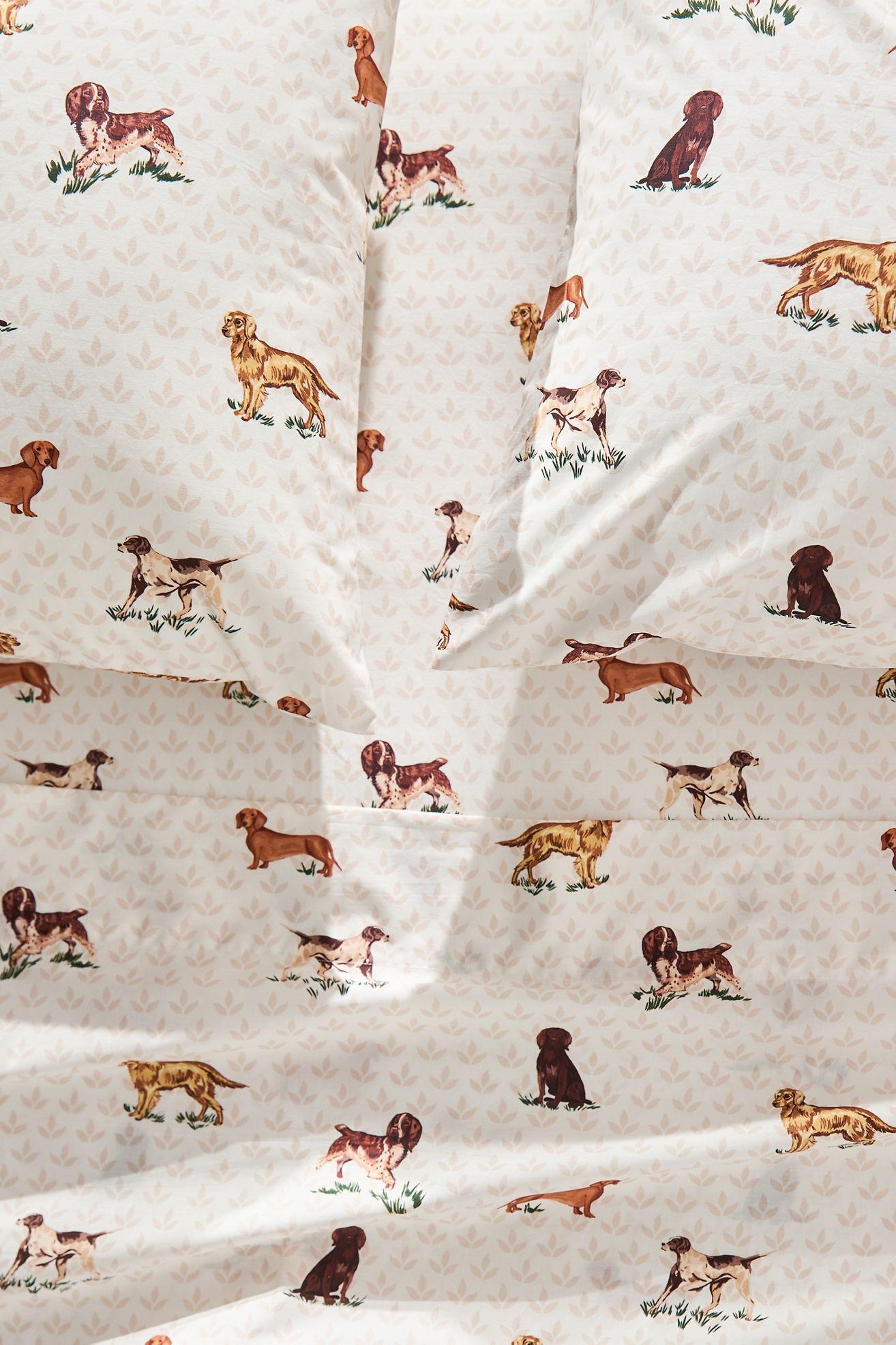 Organic Cotton Percale Printed Sheet Set - Dog Icon, King