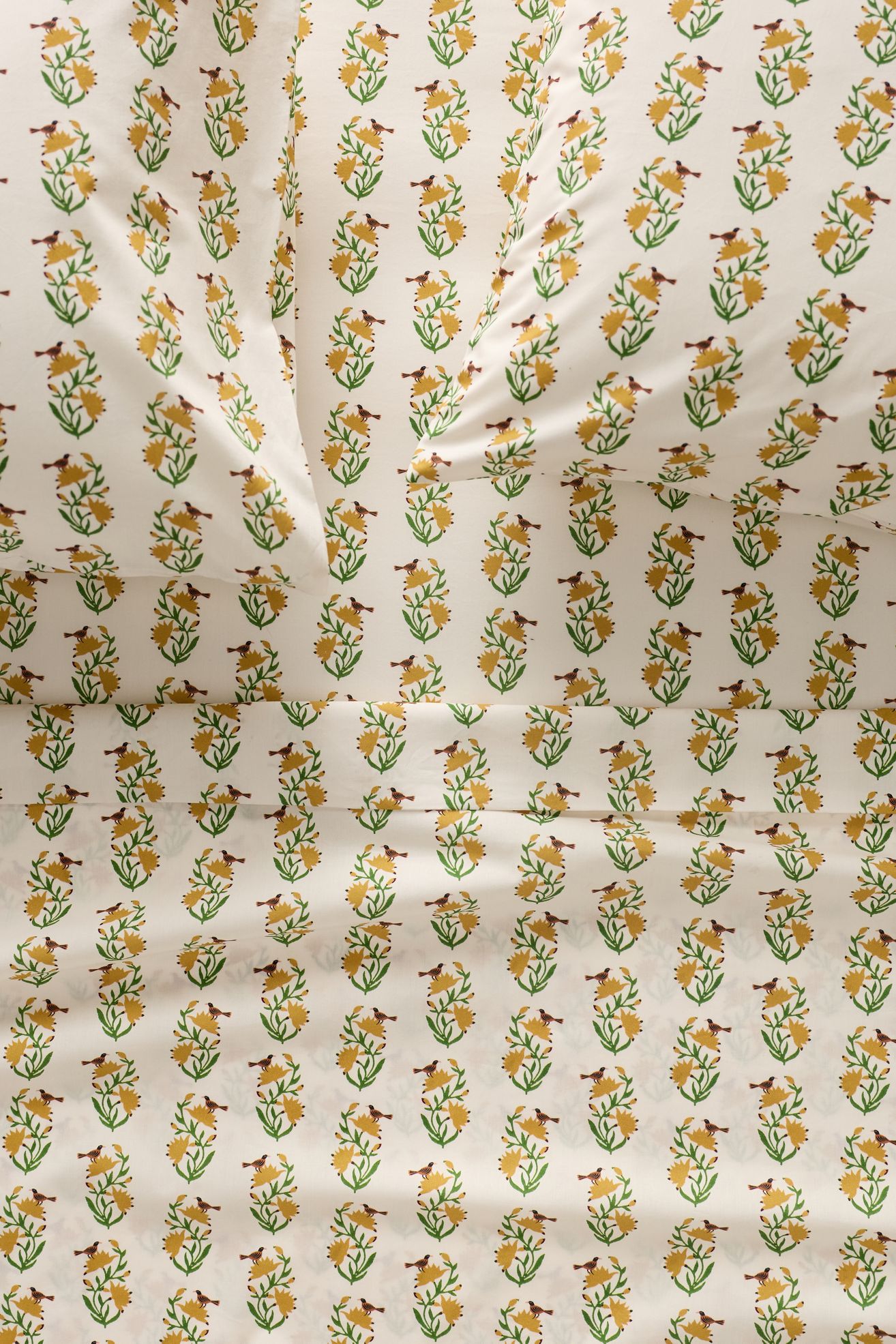 Organic Cotton Percale Printed Sheet Set - Zelda Floral, Queen