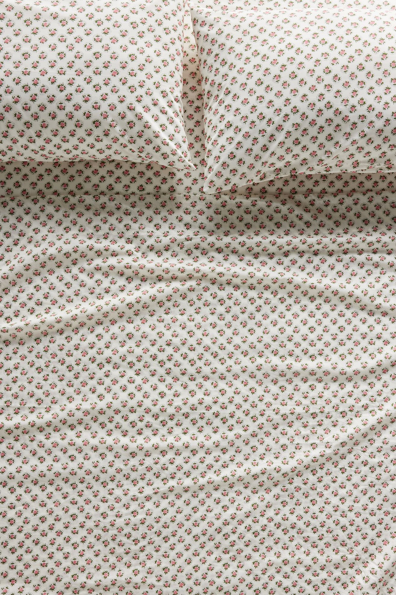 Organic Cotton Percale Printed Sheet Set - Leona, Standard Pillowcase, Set of 2
