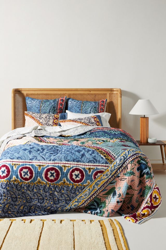 Kantha-Stitched Katya Euro Sham #1