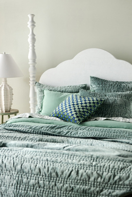 Anthropologie Lustered Velvet Alastair Quilt