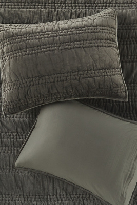 Anthropologie Lustered Velvet Alastair Shams, Set Of 2 In Gray