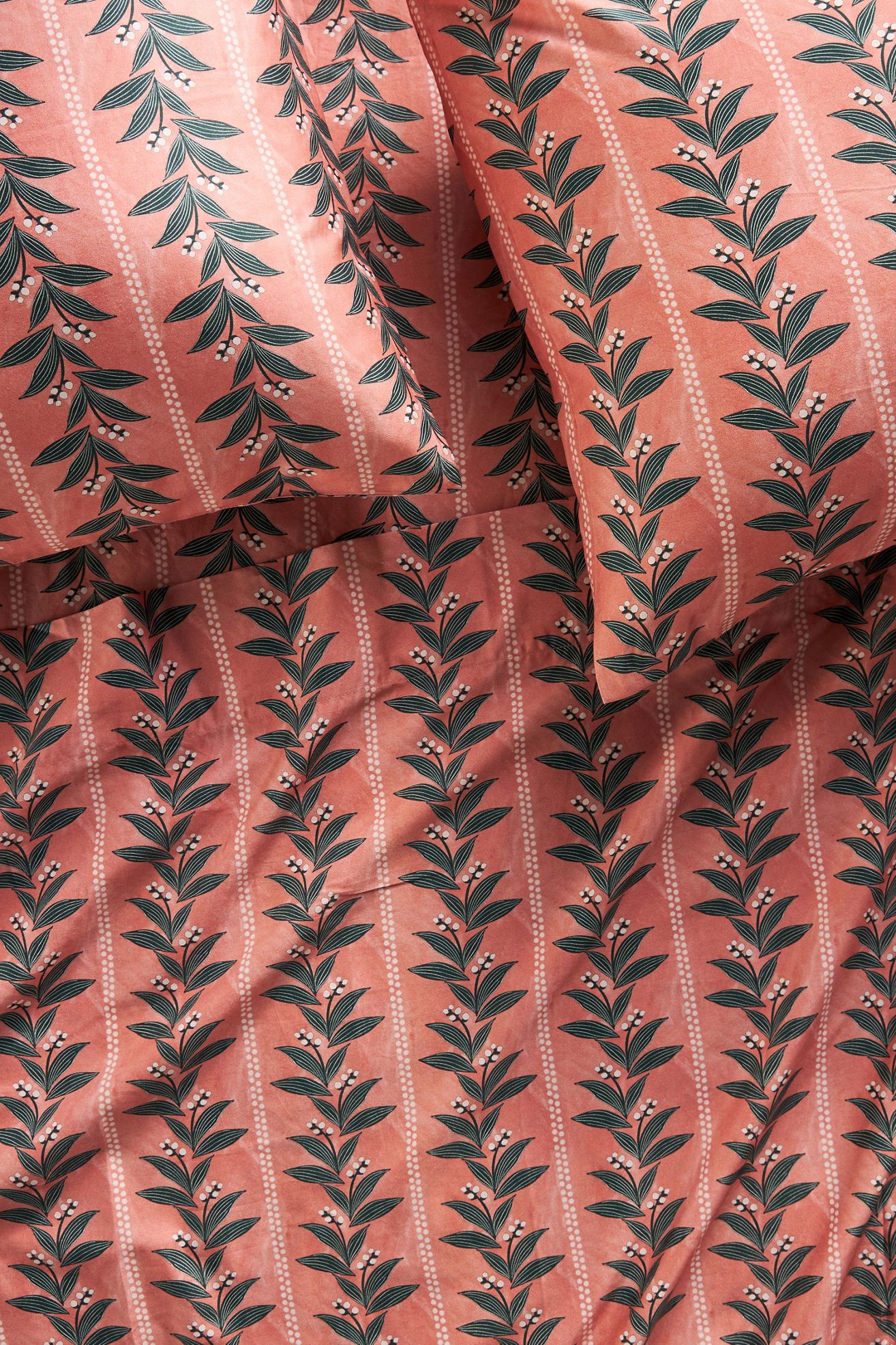 Organic Cotton Sateen Printed Sheet Set - Terracotta, Standard, King