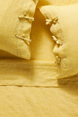 Anthropologie Harmony Hemp Sheet Set In Yellow