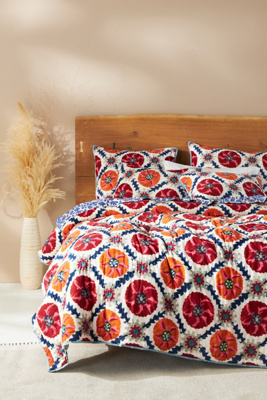 Anna Spiro Screen-Printed Suzani Quilt | AnthroHome