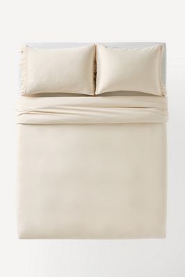 Ruffled Organic Spa Sateen Duvet Cover