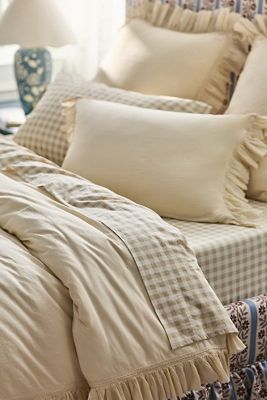 Organic Cotton Spa Sateen Ruffled Duvet Cover