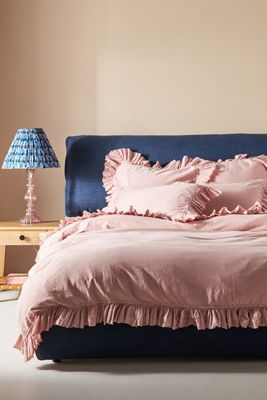 Organic Cotton Spa Sateen Ruffled Duvet Cover