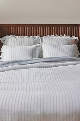 Organic Cotton Spa Sateen Ruffled Duvet Cover