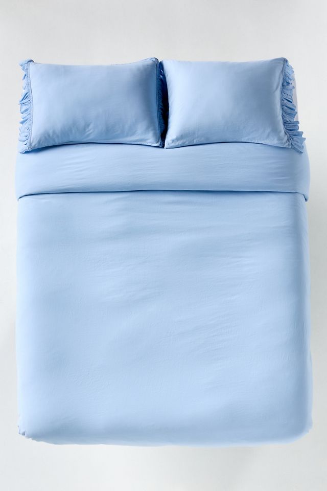 Organic Cotton Spa Sateen Ruffled Duvet Cover #3