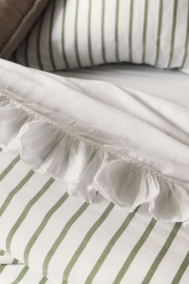 Organic Cotton Spa Sateen Ruffled Duvet Cover #3