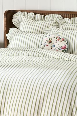 Organic Cotton Spa Sateen Ruffled Duvet Cover