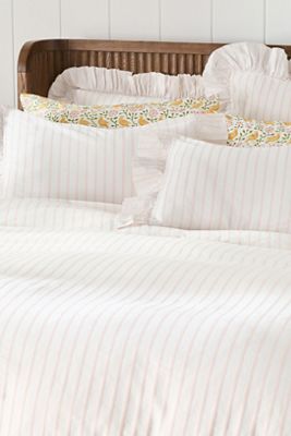 Organic Cotton Spa Sateen Ruffled Duvet Cover