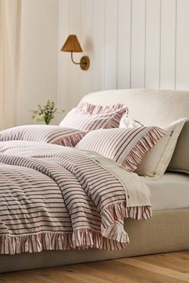 Organic Cotton Spa Sateen Ruffled Duvet Cover