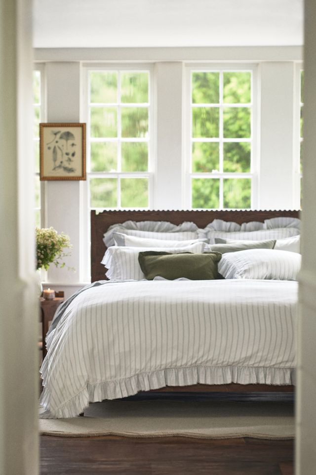 Organic Cotton Spa Sateen Ruffled Shams, Set of 2 #3