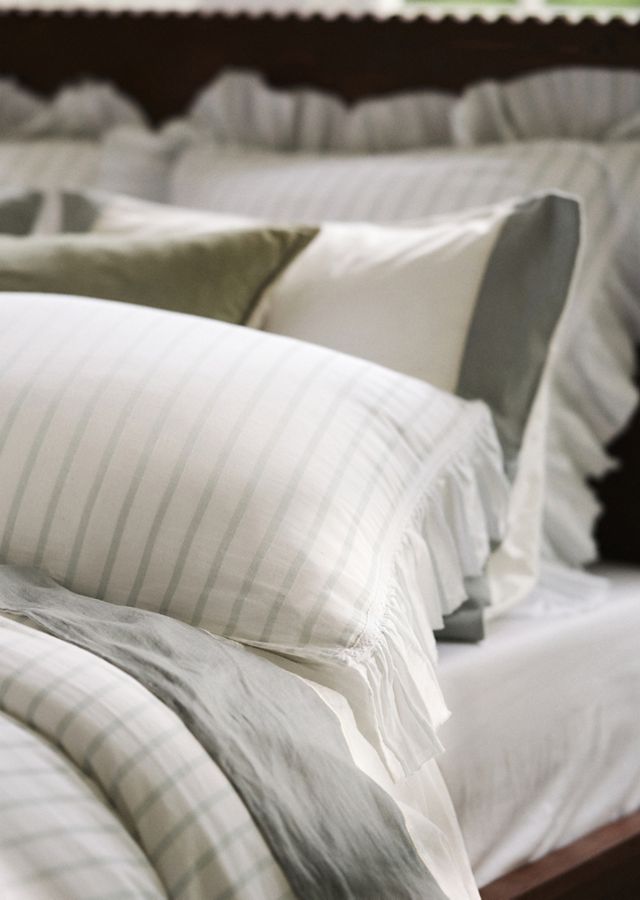 Organic Cotton Spa Sateen Ruffled Shams, Set of 2 #2