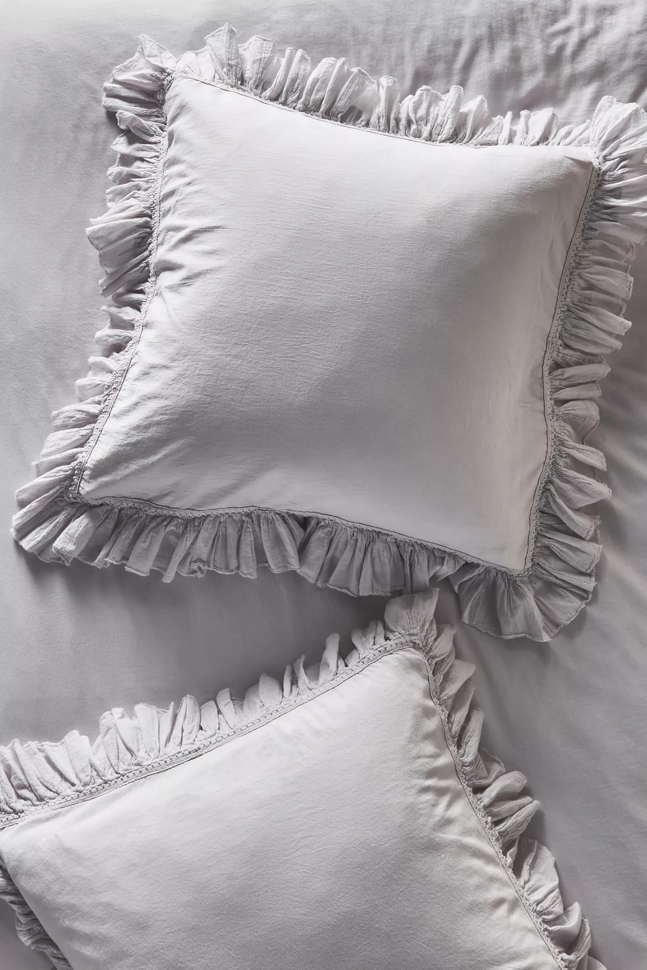 Organic Cotton Spa Sateen Ruffled Euro Sham