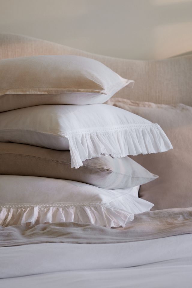 Organic Cotton Spa Sateen Ruffled Euro Sham #4