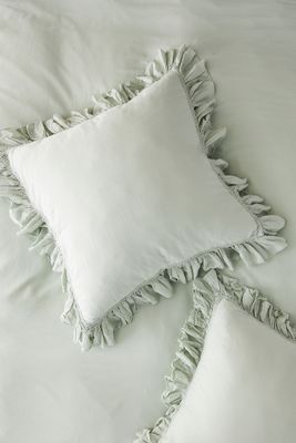 Organic Cotton Spa Sateen Ruffled Euro Sham