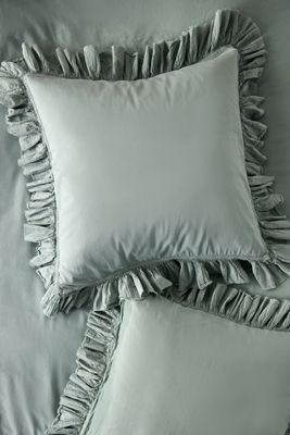 Organic Cotton Spa Sateen Ruffled Euro Sham
