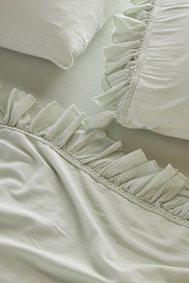Organic Cotton Spa Sateen Ruffled Sheet Set #1
