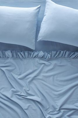 Organic Cotton Spa Sateen Ruffled Sheet Set