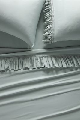 Organic Cotton Spa Sateen Ruffled Sheet Set