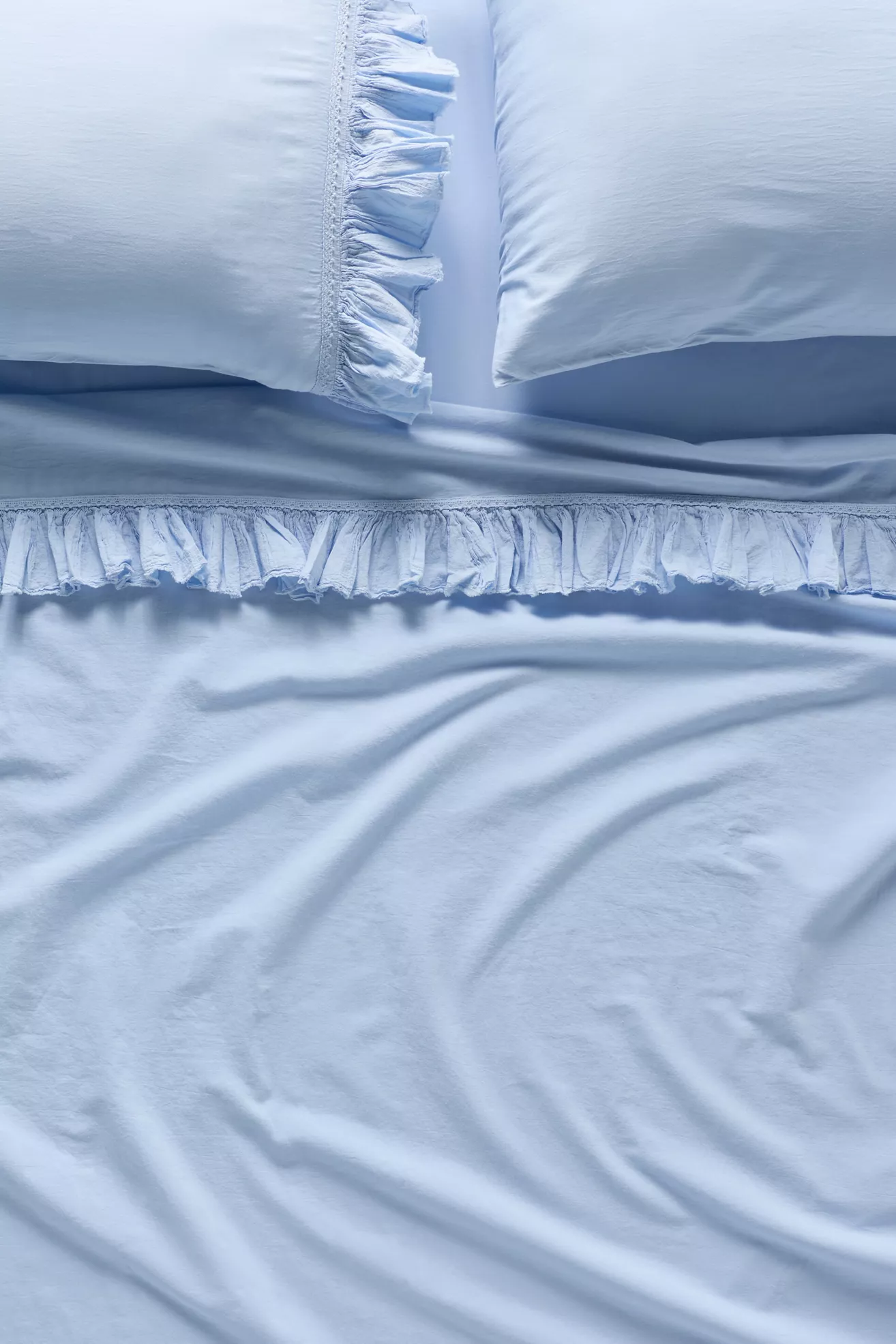 Organic Cotton Spa Sateen Ruffled Sheet Set - thumbnail 5