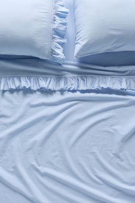 Organic Cotton Spa Sateen Ruffled Sheet Set