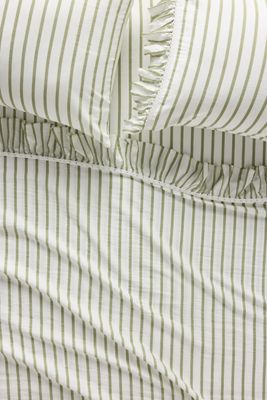 Organic Cotton Spa Sateen Ruffled Sheet Set