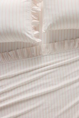 Organic Cotton Spa Sateen Ruffled Sheet Set