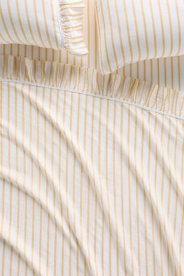 Organic Cotton Spa Sateen Ruffled Sheet Set