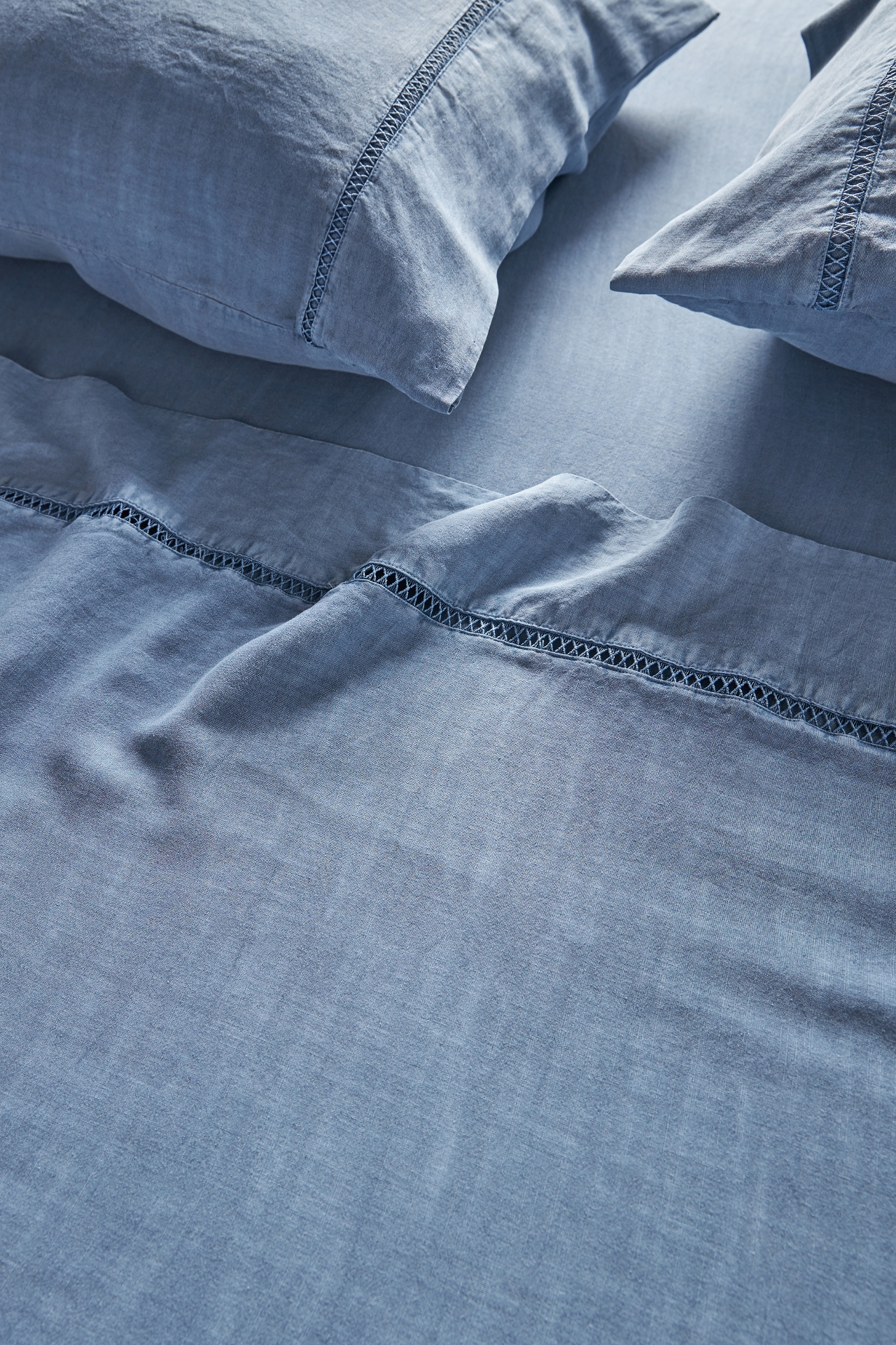 Embroidered Linen Blend Sheet Set